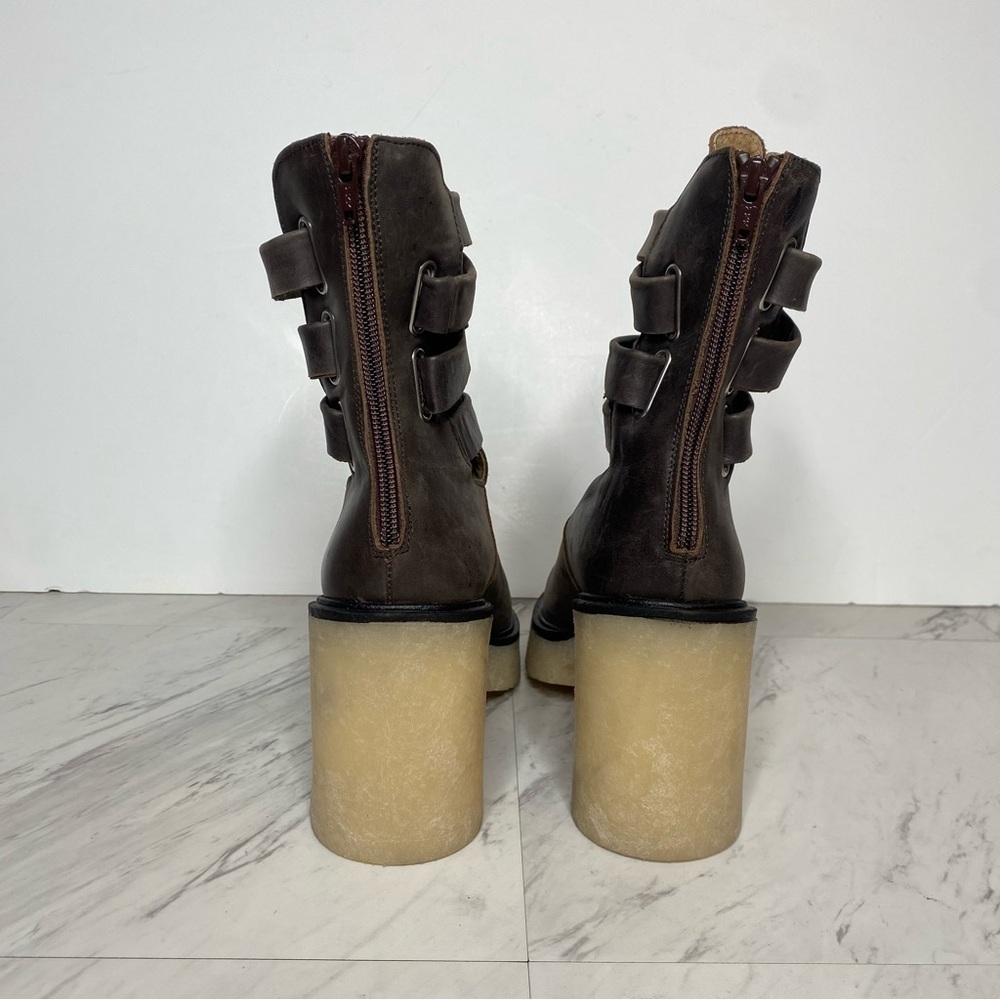 Free People Jesse Leather Strappy Heeled Boot 40 - Picture 3 of 15